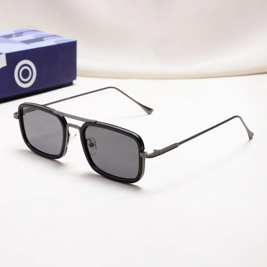 Men’s Gun Black Rectangular Sunglasses – Lecter