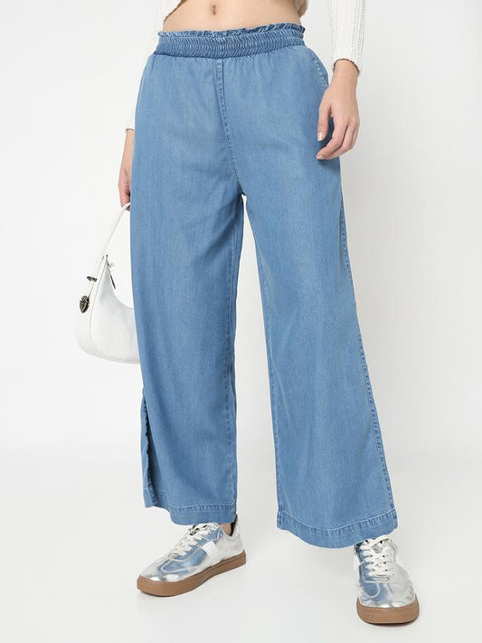 Chic Womens Flared High Waist Denim Jeans for Stylish Everyday Looks