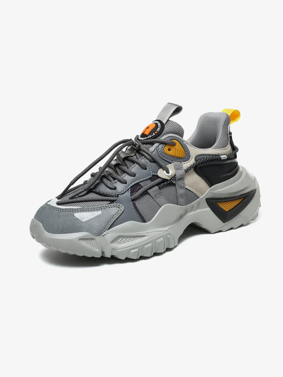 Comfortable Rocket Boost Grey High Heel Low Top Sneakers with Designer Street Style Look