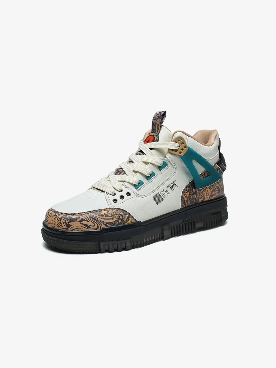 Comfortable Street Skate 3.0 Beige Mid Top Sneakers with Flat Sole and Urban Street Style