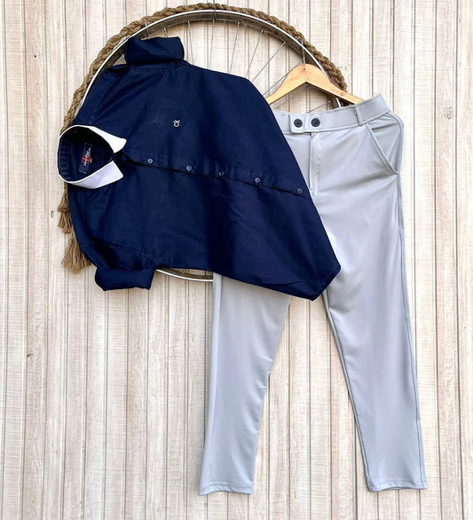 Luxury Men’s Premium Cotton Shirt With Tailored Lycra Pant Combo Set