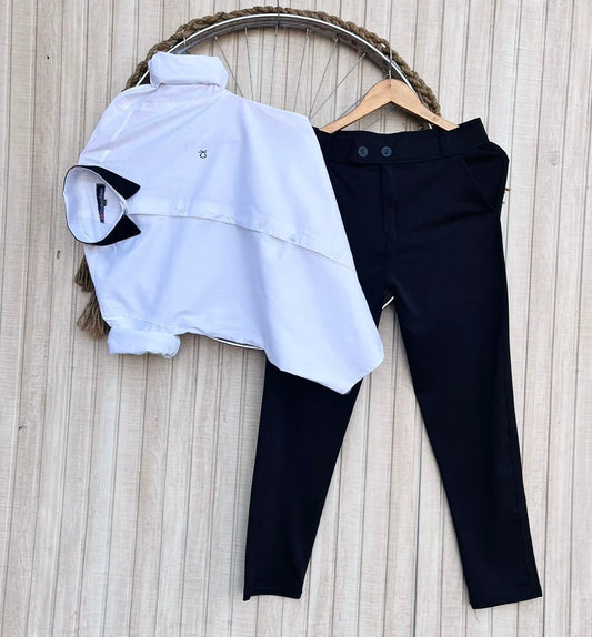 Classic Men’s Wardrobe Essential Luxury Cotton Shirt Paired With Lycra Pant