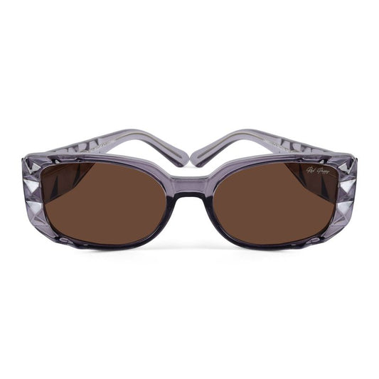 Fashionable Red Pappy Aetheris Brown Rectangle Sunglasses for Men and Women