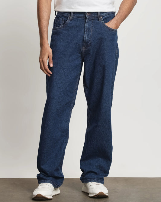 Classic Raw Indigo Ultra Loose Fit Originals Jeans Men Stylish Casual Denim