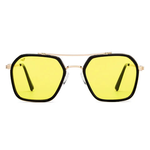 Vincent Chase Black Full Rim Geometric Sunglasses for Men and Women