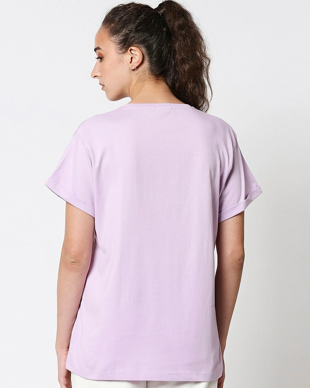 Elegant Purple Fitted Tee with Inspirational Graphic Print for Women’s Daily Wear